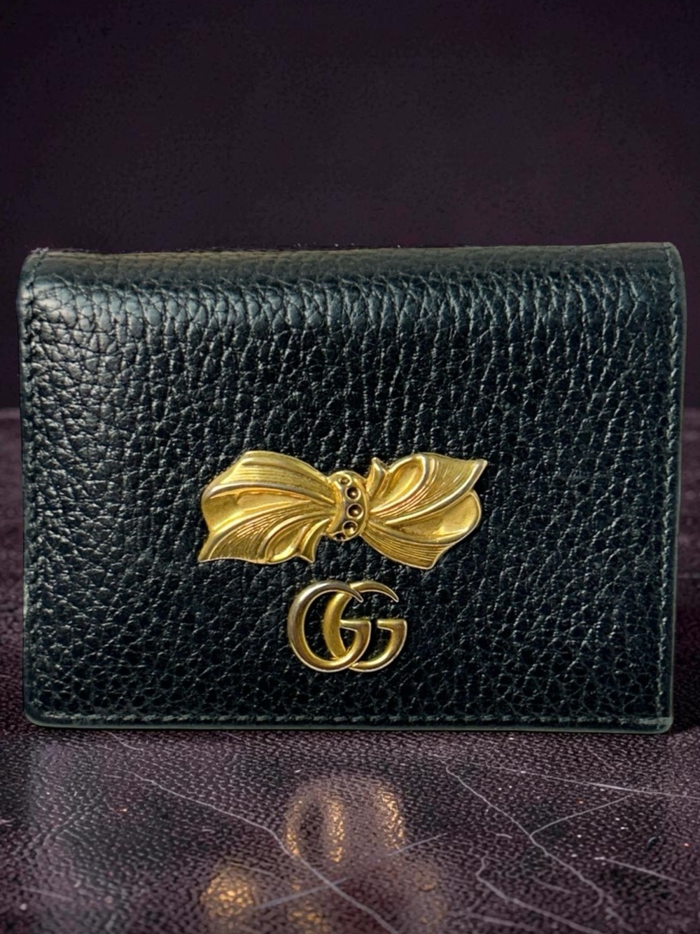 GUCCI GG Marmont Bow Leather Compact Wallet 🤩🔥